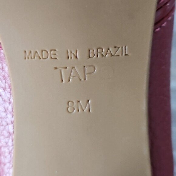 Brighton “TAP” Lipstick (Red) Leather Peep Toe Studded Heels Sandals - Size 8 M - Picture 9 of 15